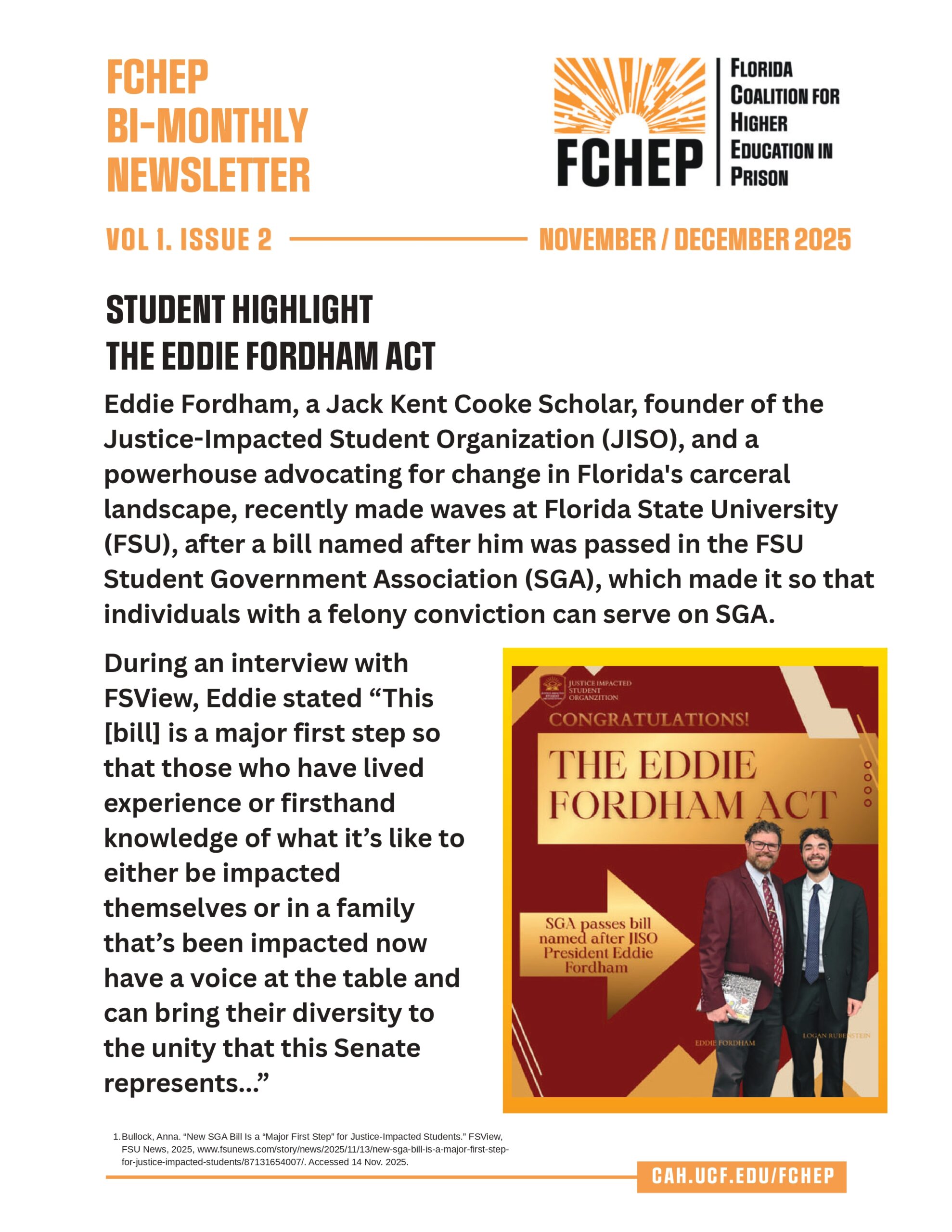 FCHEP Newsletter cover