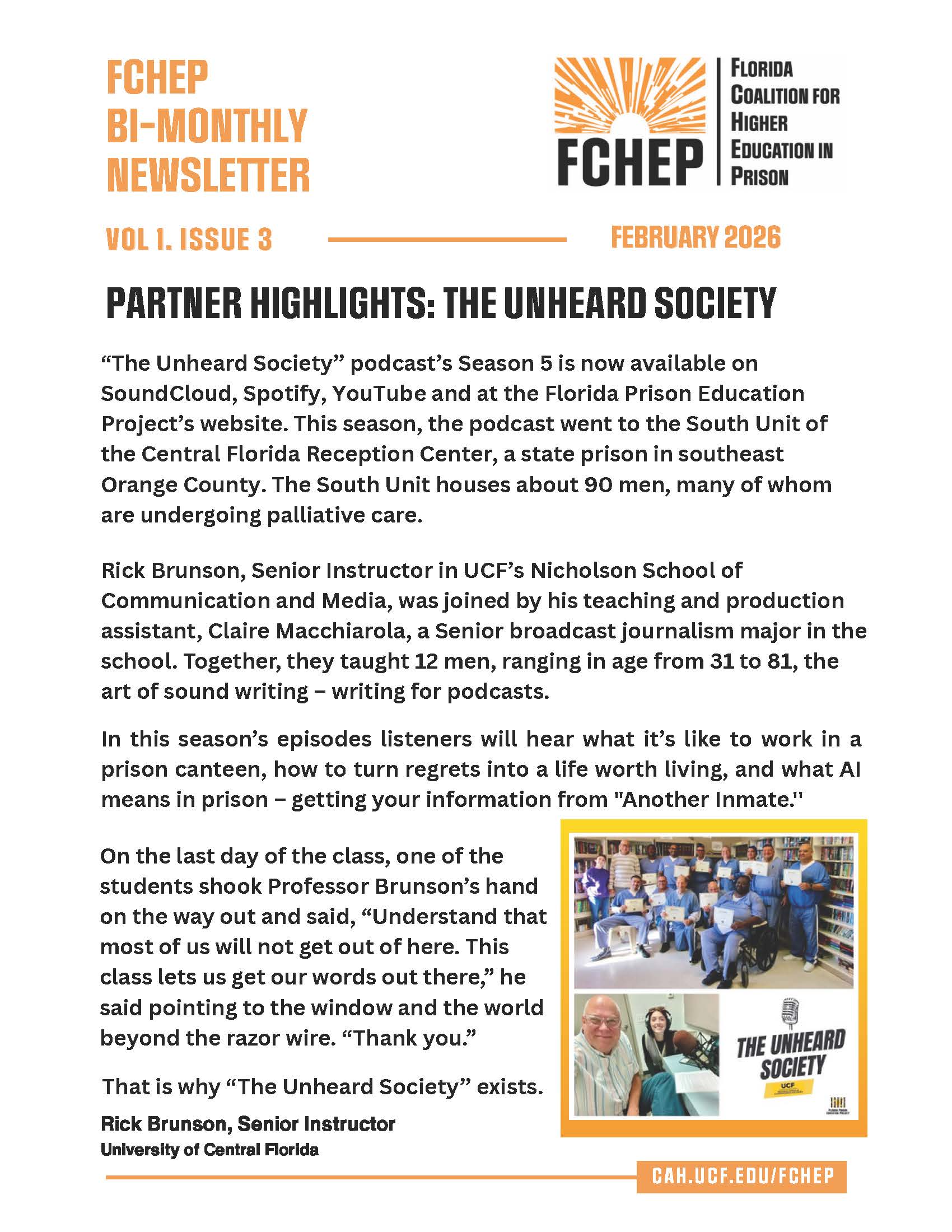 FCHEP Newsletter cover