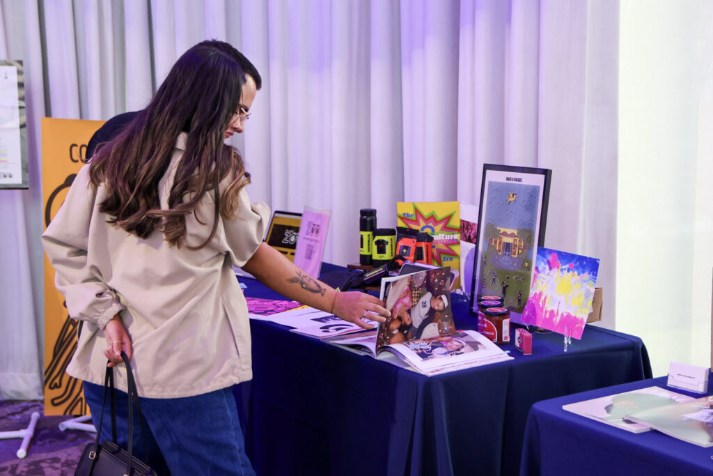 Students at the Graphic Design Showcase