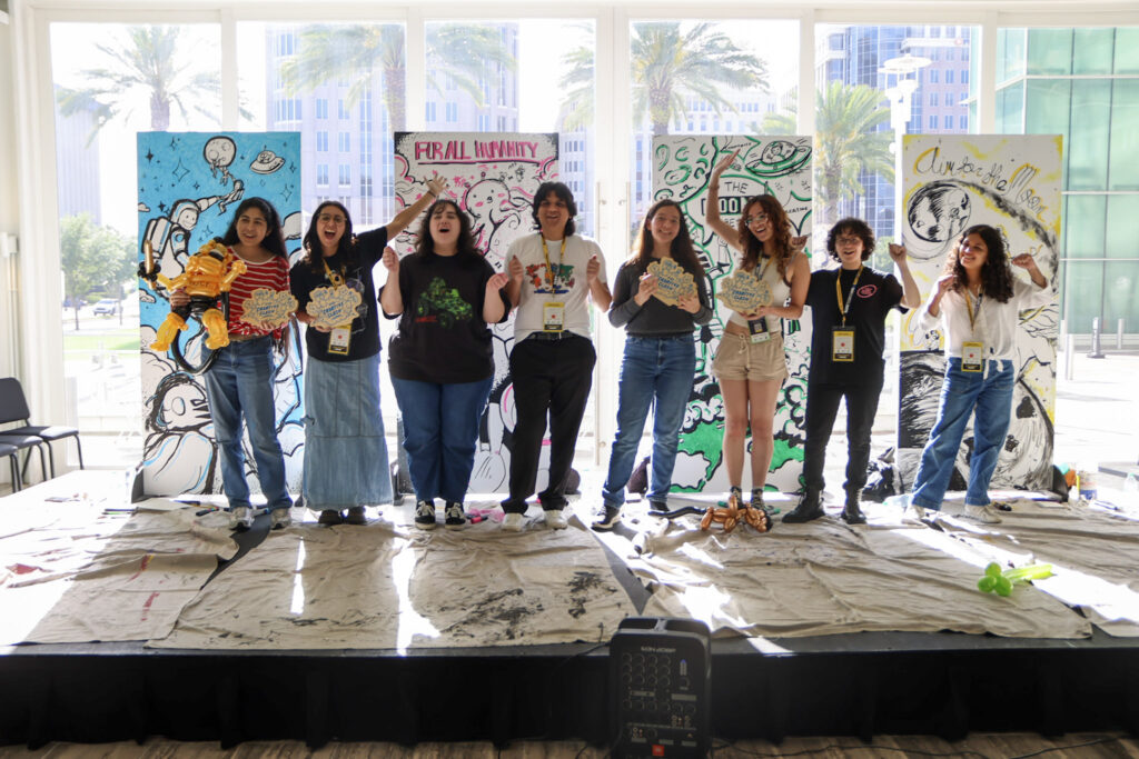 Students celebrating at Creative Clash