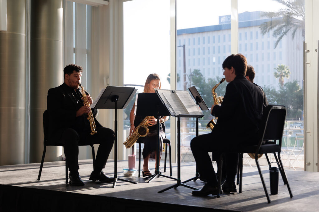 Saxophone ensemble performing at UCF Celebrates the Arts