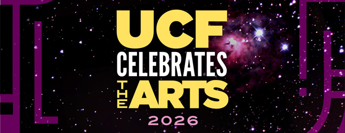 UCF Celebrates the Arts 2026 wordmark over starry background