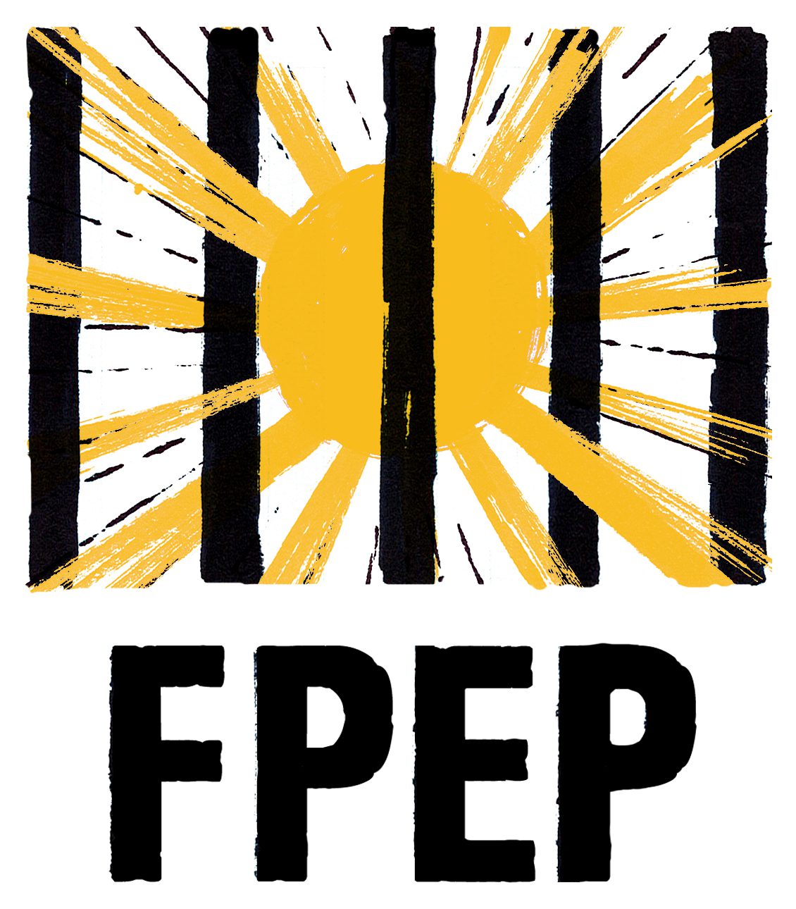 Illustrated sun shining through bars accompanied by acronym FPEP