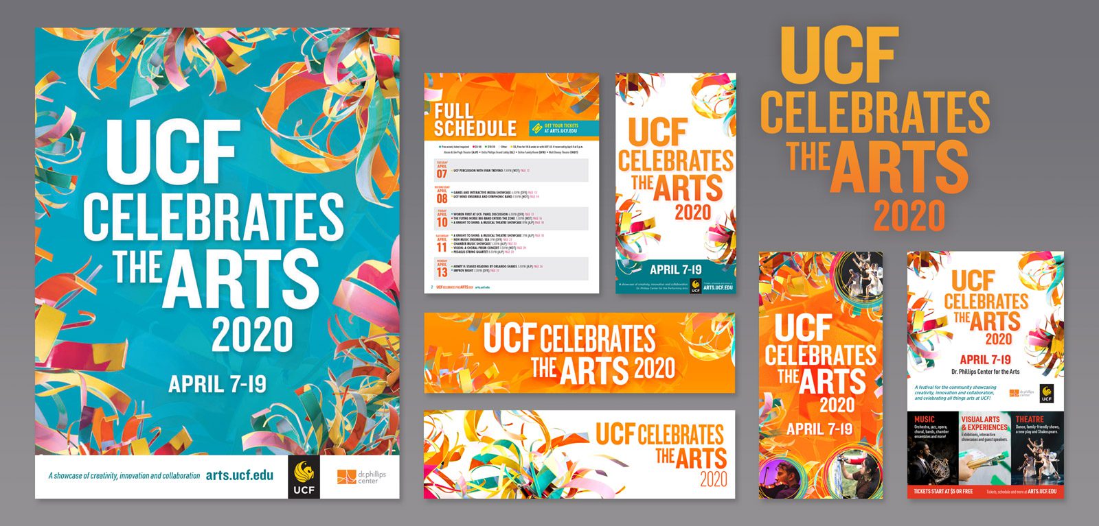 Publication examples from UCF Celebrates the Arts 2020