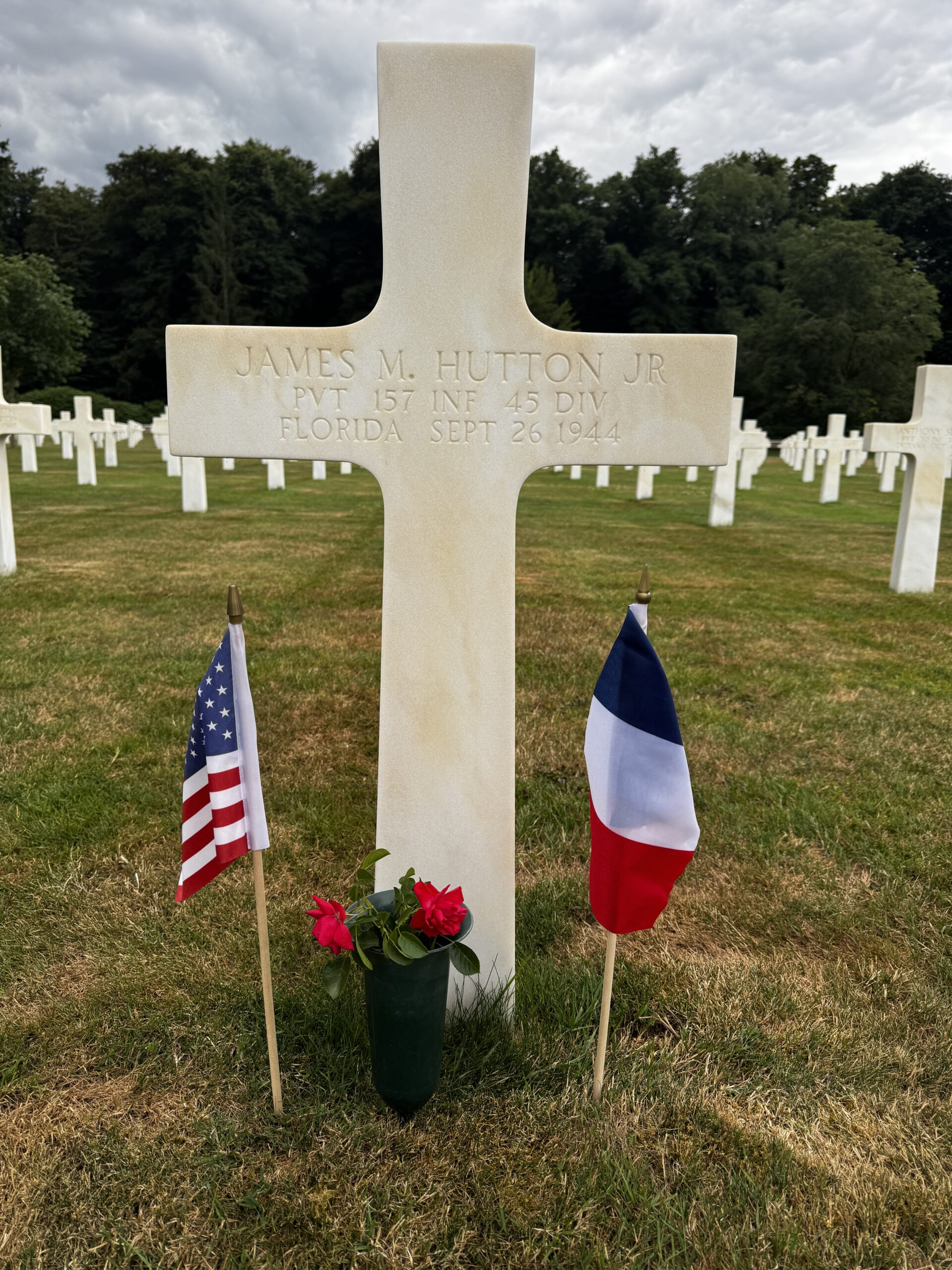 James Mercer Hutton's Headstone at Epinal Cemetery