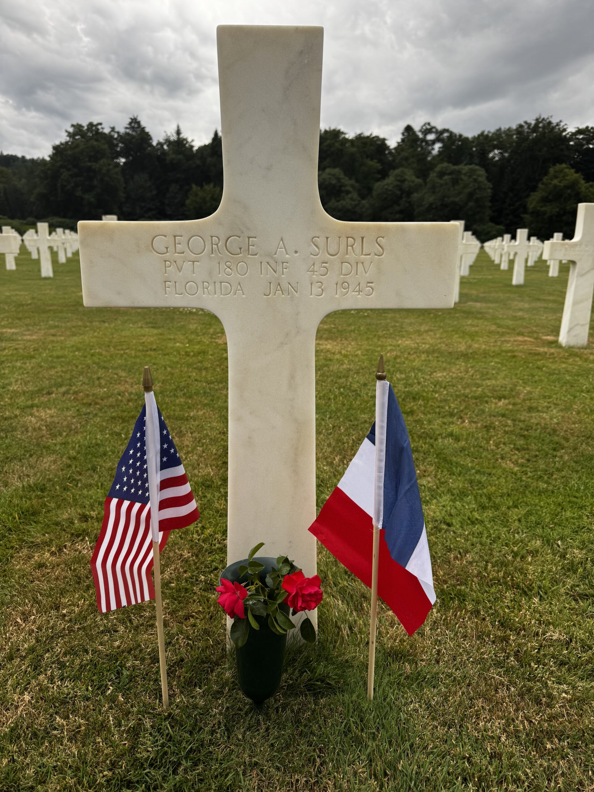 George Surls's Headstone at Epinal Cemetery