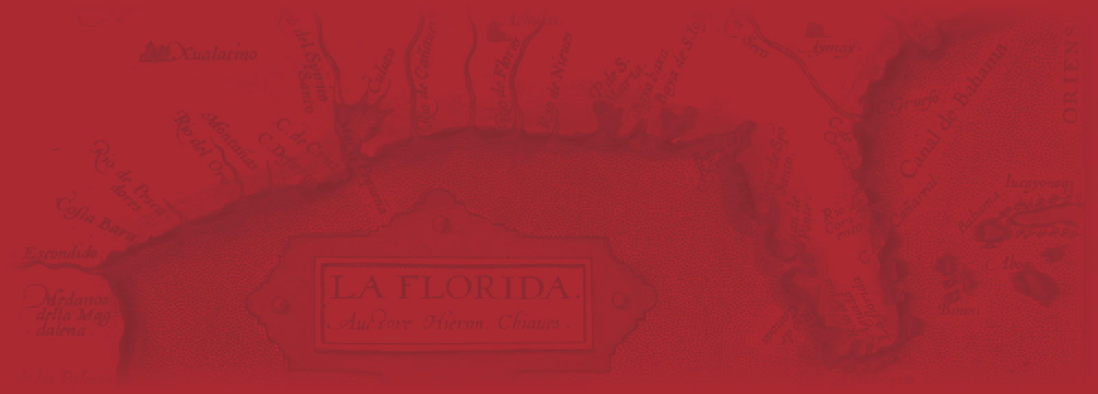 Background image of 18th century Florida map