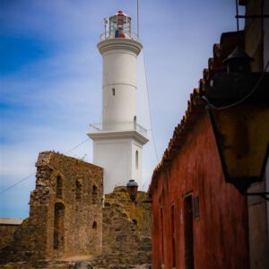 Historic lighthouse in Colonia del Sacramento.
