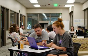 Students work on their writing at the University Writing Center