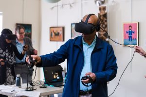 A person experiences UCF's Middle Passage VR
