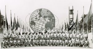Members of the Jones and Edgewater High School bands at the 1964 World's Fair, as featured in Marching Forward