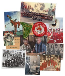 A collage of images from the documentary "Marching Forward"