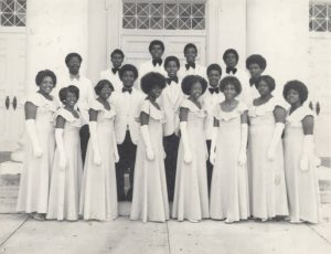 Edna Hargrett, at left, is pictured with Jones High School Concert Choir members in the 1970s.