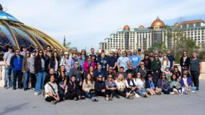 A group photo of Universal Creative designers, engineers and producers.
