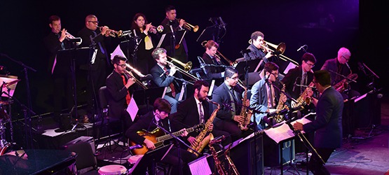 The Flying Horse Big Band performs