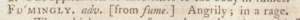"Fumingly" entry showing an example of a headword with small capital letters.