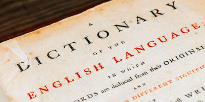 Vintage copy of Samuel Johnson's Dictionary of the English Language