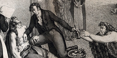 19th century illustration of a person ministering to a person suffering from Yellow Fever