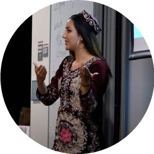 Woman presenting in traditional attire