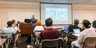 Wenxian Zhang giving a lecture to students