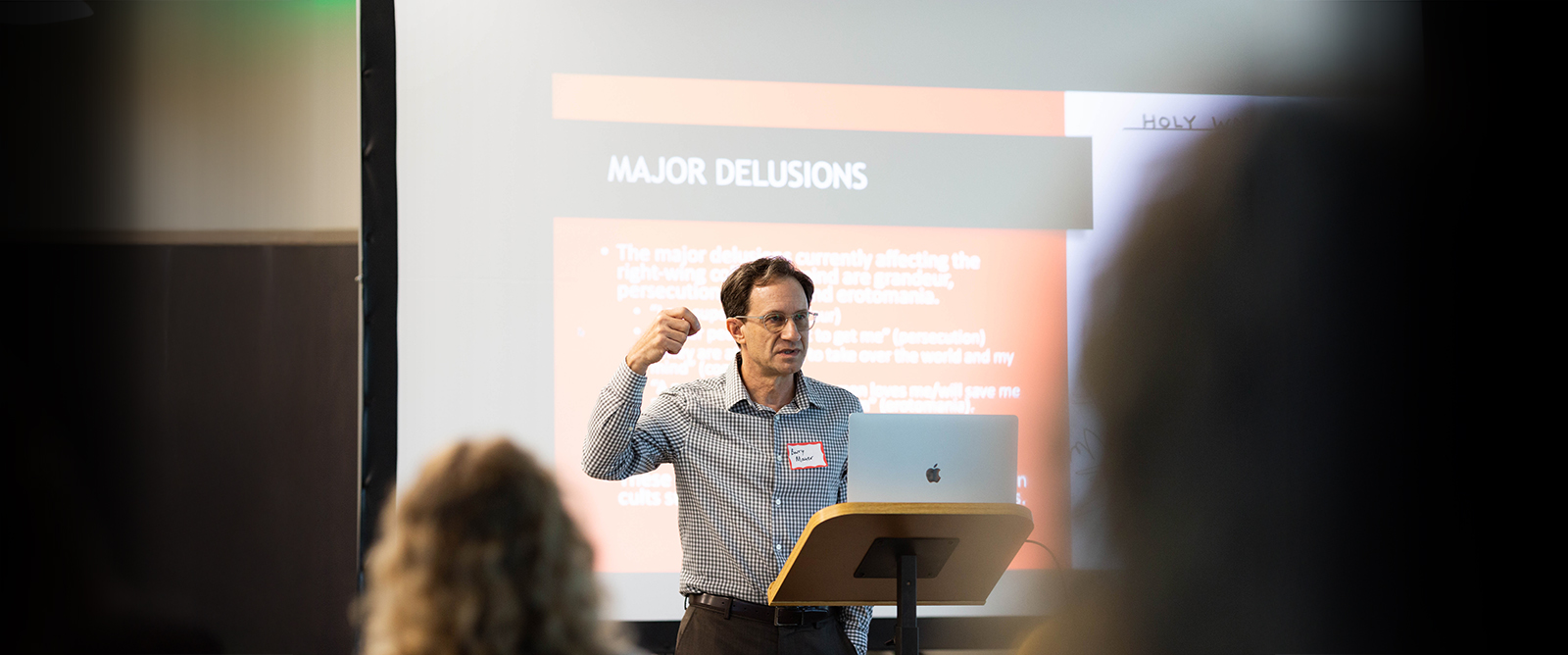 graduate faculty Barry Mauer speaking