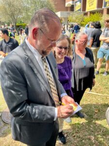 President Alexander Cartwright scribes his thoughts on reflective writing