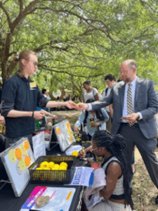 UWC Intern Jacob Goldberg-Murphy with President Cartwright