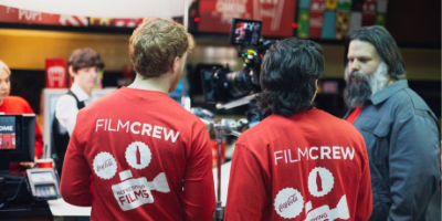 UCF students and staff work alongside Coca-Cola on the set to film their spot for the major brand.