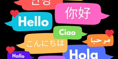 Graphic illustrating Hello in different languages