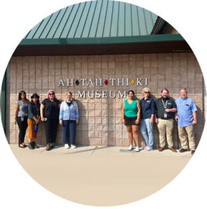 Students and faculty outside Ah-Tah-Thi-Ki Museum