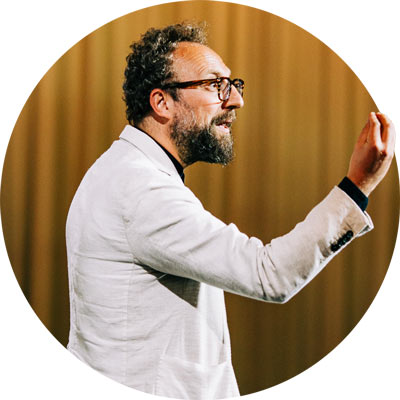 Excited speaker gestures with hand