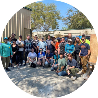 Students gather outsideCasto Creative