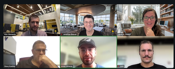 Presenters appear in video call grid