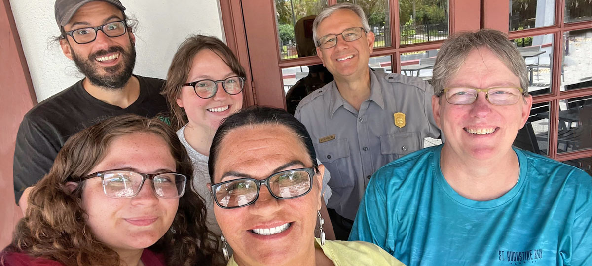 CHDR staff members pose with students and representatives of the Cheyenne and Arapaho tribes and the National Parks Service.