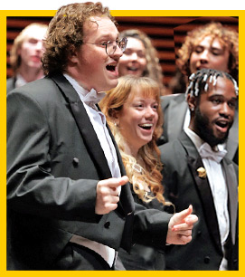 Choir singers in formal concert attire