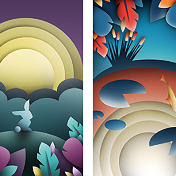 Stylized illustration of landscapes by Luis Parucho