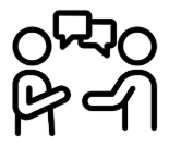 Two people are having a conversation with each other.