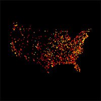 Image of U.S. map made up of clustered dots