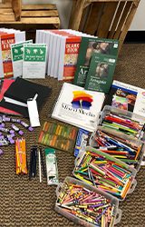 Donated art supplies