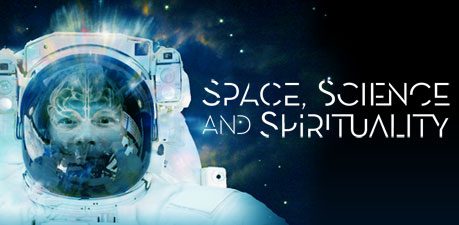 Astronaut with text 'Space, Science, and Spirituality'